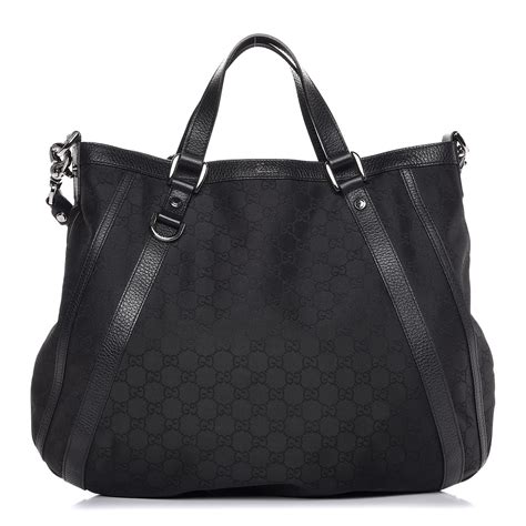 GUCCI Monogram Medium Abbey Convertible Tote Black